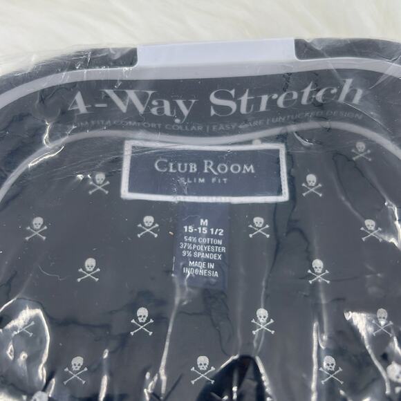 Club Room Performance Slim Fit Long Sleeve - Skulls - Medium - New with tags - Picture 3 of 4